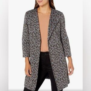 Nine West Leopard Print Mid Length Coat, size XL